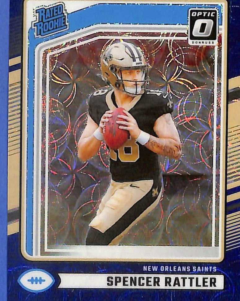 2024 Donruss Spencer Rattler Optic Preview Blue Scope Rookie RC Saints
