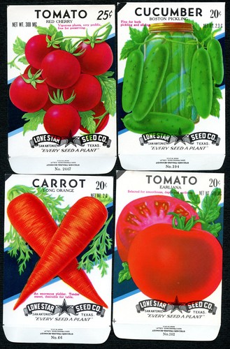 Vintage 1940s Lone Star Seed Co Empty Seed Packets Garden Ephemera Lot of 12 (A - Picture 3 of 6