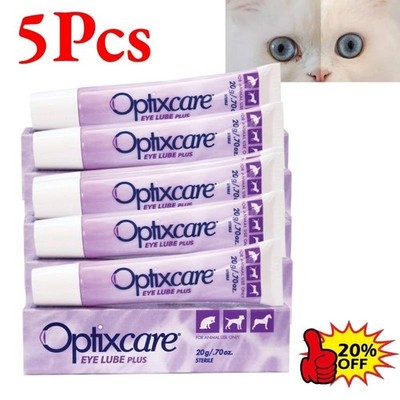 For Cats Dogs and Horses 5x Optixcare Eye Lube Plus 20g Eye Lubricant All Ages