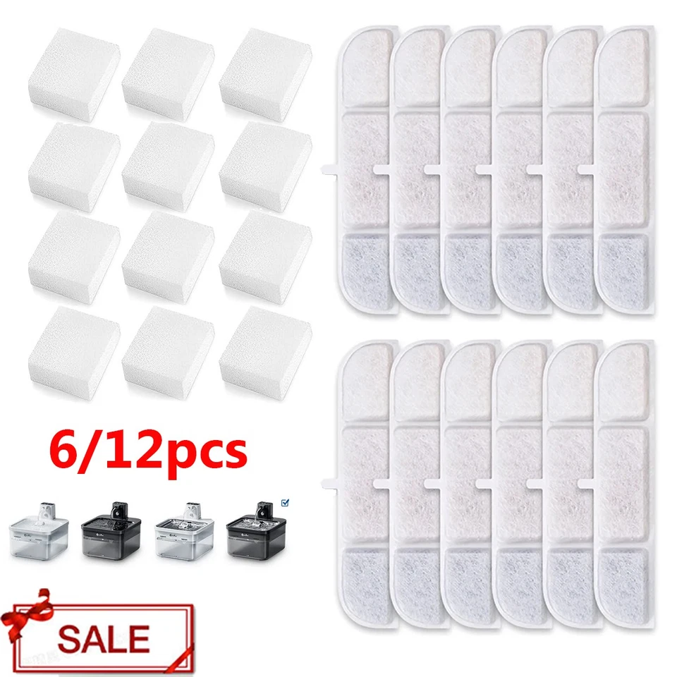6/12x Haustier Brunnen Filter für DownyPaws DPWFP6 Haustier Trinkbrunnen