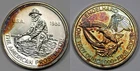 1986 Engelhard The American Prospector Silver Round 1 Troy oz Color Toned