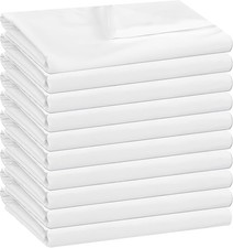 10 Pack White Flat Sheets Only Twin Size,Soft Microfiber Bedding Sheet | Bulk Fl