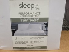 SleepRX 300 Thread Count 4-Pc. Full Sheet Set - Light Grey