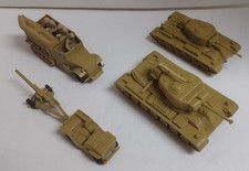 Marx Battleground/Desert Fox US Vehicle set w/ 51, 41 Tanks, Halftrack ,Jeep