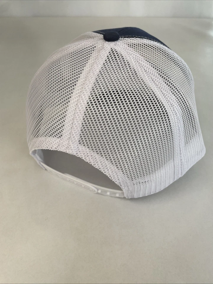 NUEVO Sombrero Dover Bluff Co Estilo Camionero Sombrero Cuero Puntero Perro Azul Marino/Blanco Foto 3 de 4