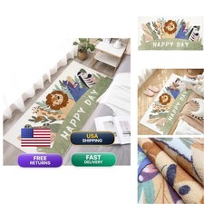 Abreeze Kids Runner Rug 5.3Ftanimals Area Rug Play Mat For Kids Non Skid