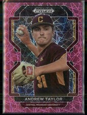 2022 Panini Prizm Draft Picks #PDP80 Andrew Taylor Neon Pink Velocity