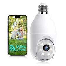 Light Bulb Security Camera Wireless Outdoor Indoor, 5G 2.4G WiFi Security Cam...