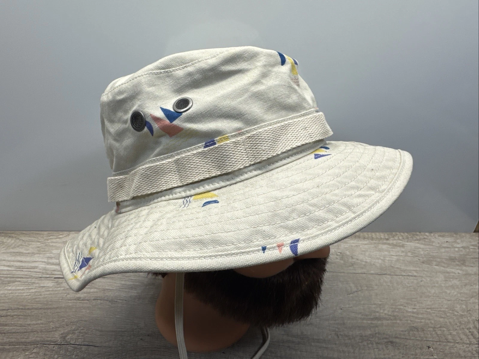 J Crew Wallace Barnes Boonie Bucket Sun Hat L/XL Beige Summer Beach Sail Boat