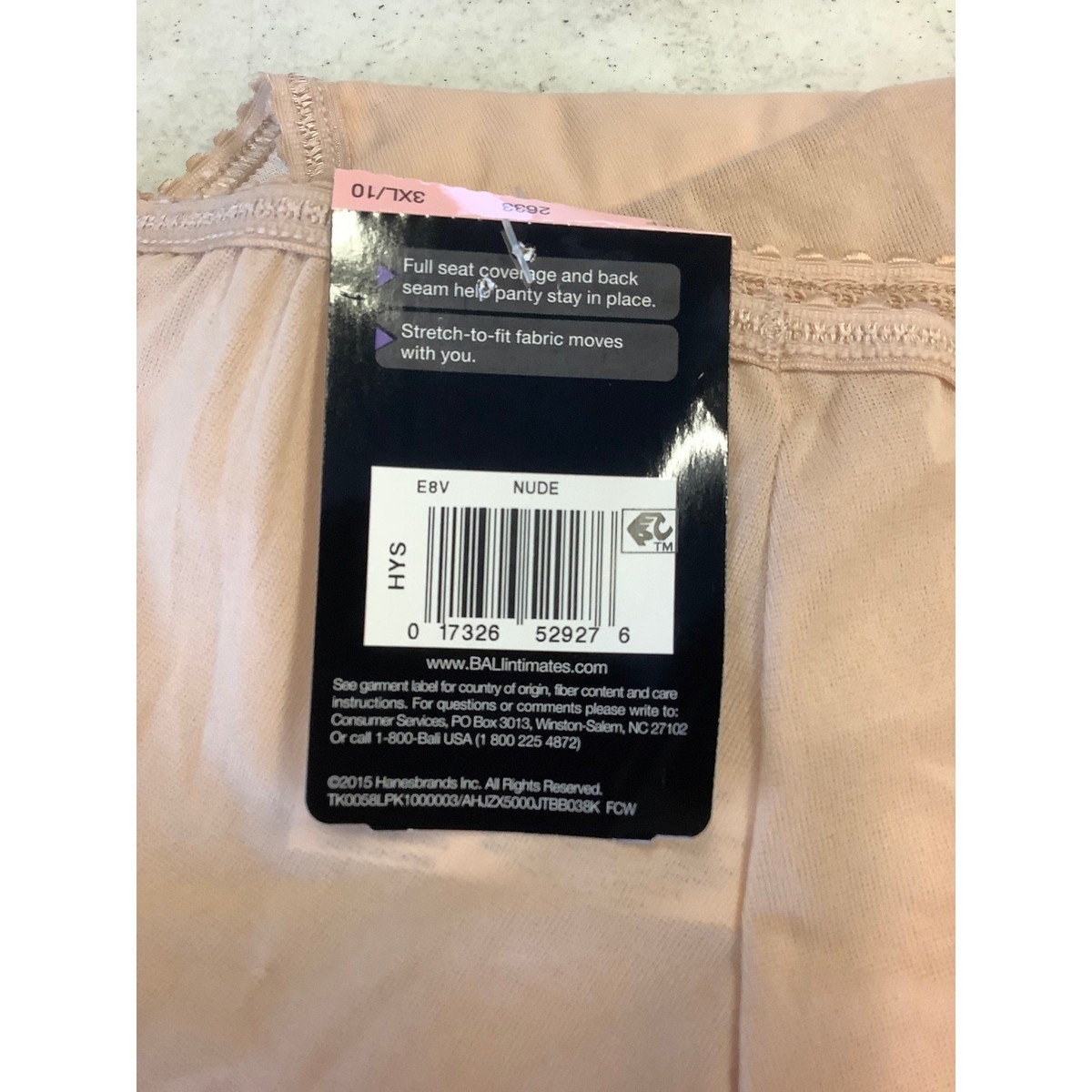 O.　6日セット Bali Women's Size 3XL Nude Skimp Skamp Brief Panty Full Coverage