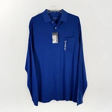 Roundtree & Yorke Size XLT Silky Finish Collection Tall Man Shirt NWT Blue