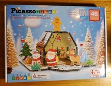 PicassoTiles Magnetic Tiles Gingerbread House Holiday Characters Santa Claus 