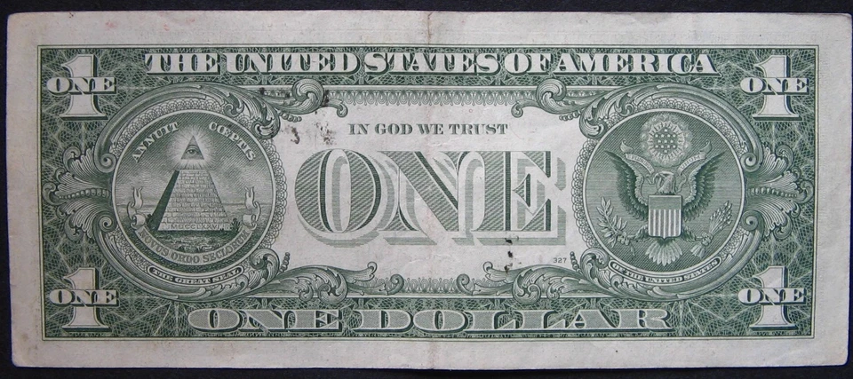 1995 $1 (ONE DOLLAR) - NOTE - SERIAL NUMBER - "B" SHIFT LOW - ERROR - Image 3 of 3