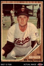 1962 Topps #164 Hal Naragon Green Tint Twins RARE VARIATION 2 - GOOD