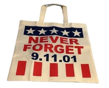 Canvas Reusable Shopping Grocery Bag Double Sided 9-11-01 Never Forget