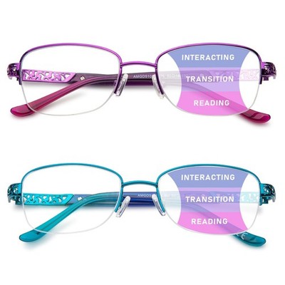DEHOTRE 2 Pack Progressive Multifocal Reading Glasses Women Trifocal Transition