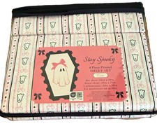 Stay Spooky Twin 4-Piece Printed Sheet Set Ghost Pattern NWT