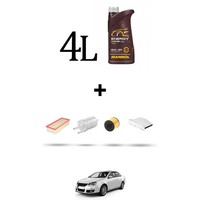 Hoffcar Set Service 4 Filter Und 4L ÖL FüR VW Jetta III (1K2) 1.4 TSI 103Kw Da