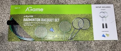 AGame Badminton Racquets and 4 Shuttlecocks Set