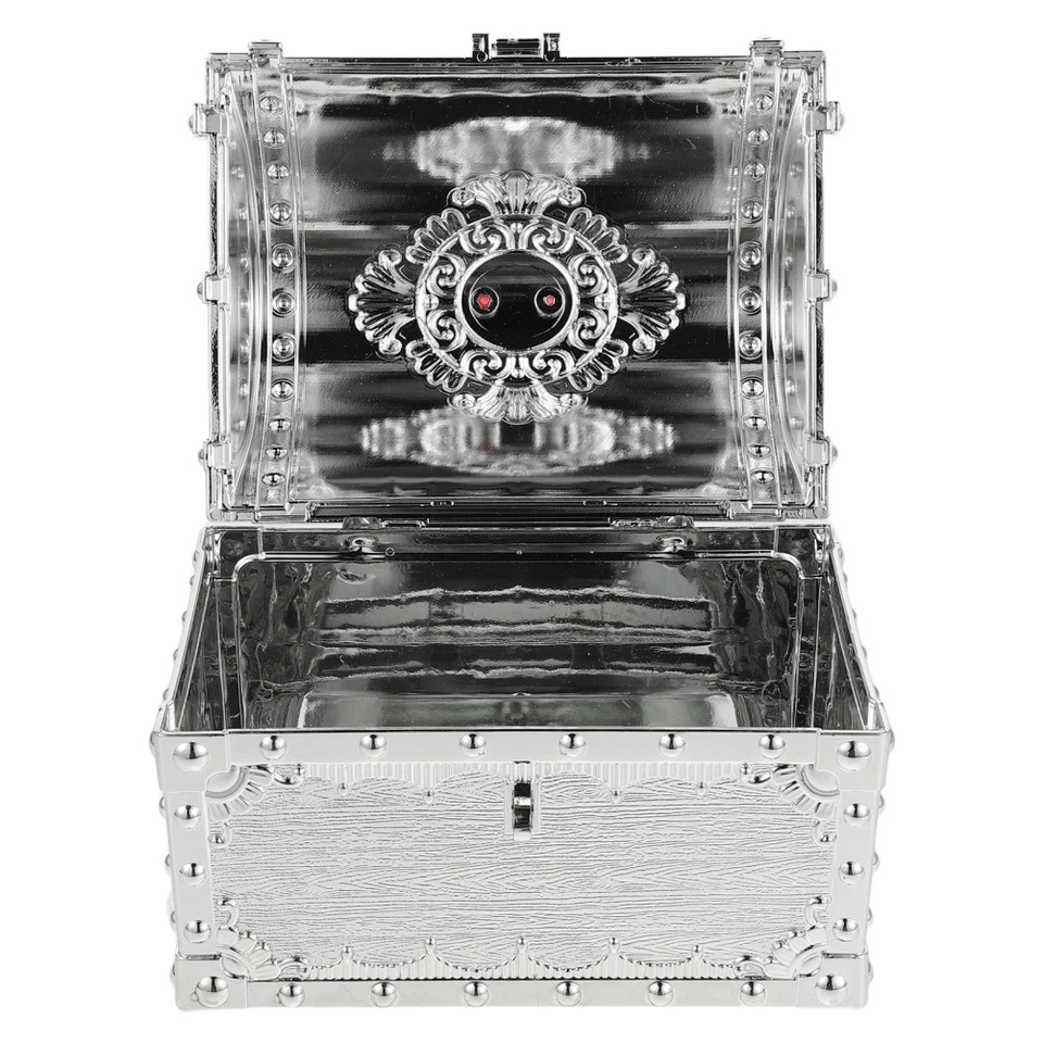  Caixa de armazenamento tema pirata grande baú de tesouro para crianças caixas de plástico - Imagem 2 de 4