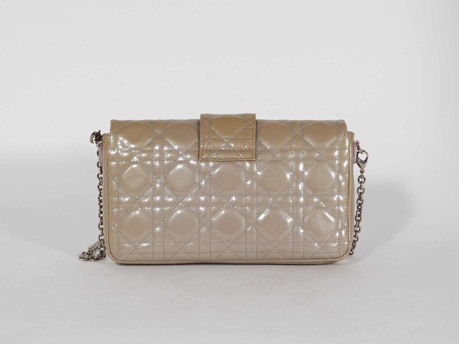 Christian Dior Cream Beige Small Miss Dior Patent Cannage Chain Bag thumbnail 5