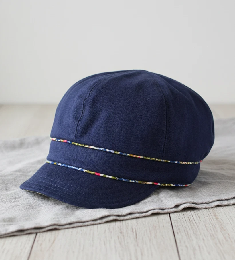 Ladies Summer Lightweight Fashion Cotton Cap Hat Stone or Navy One Size