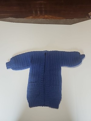 Crocheted Cardigan Alpaca Yarn Homemade Size 3T 4T