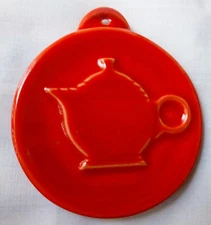 Fiesta Ornament Scarlet Red w Teapot center NEW