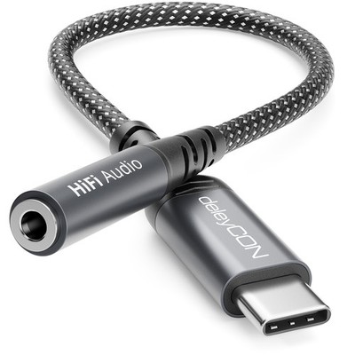 USB-C auf 3,5mm Klinke Audio Adapter DAC-Chip Typ-C Stecker zu Klinke Buchse