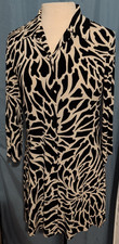 Chico's travelers long sleeve black and white geometric print dress size 1