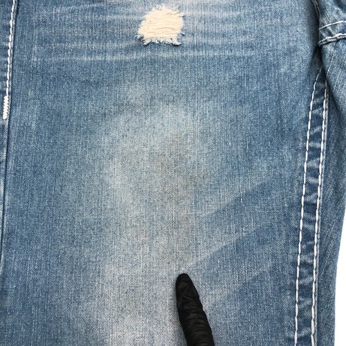 True Religion Jeans Mens 42 Blue Ricky Super T Straight Leg Distressed USA Denim - Picture 14 of 14