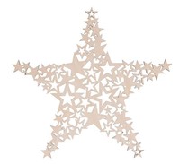 Holz-Stern 21,7Cm ø Rayher FSC Zertifiziert Filigran Weihnachtsdeko Dekoartikel
