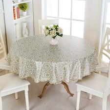 Table Cloth Table Cover Gold/Rose/Sunflower Oil-proof PVC Printed Rectangular
