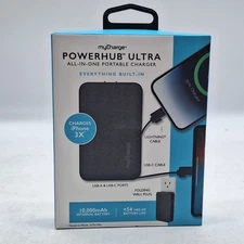myCharge PowerHub Ultra 10000mAh/15W Output Power Bank with Integrated Charging