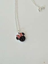 Disney JCM .925 Minnie Mouse Head Pendant Necklace
