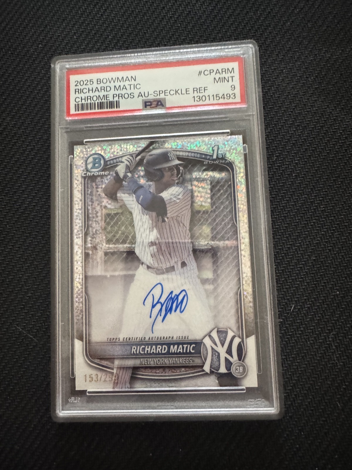 2025 Bowman - Chrome Prospect Autographs Richard Matic #CPA-RM Speckle Refractor