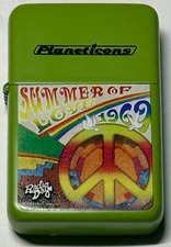 Vtg 1985 Planet Icons Summer Of Love 1969 Peace Zippo Like Flint Wheel Lighter
