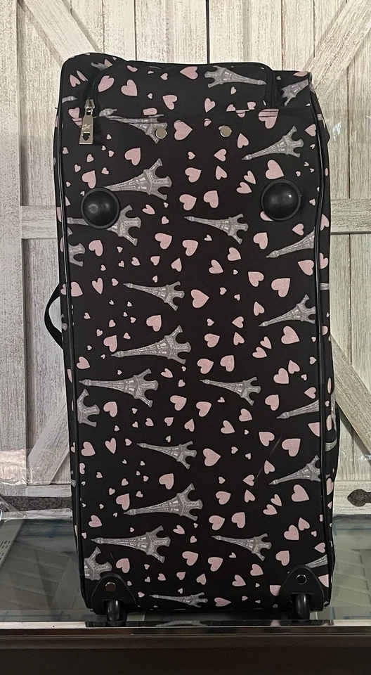 Bolso de Lona Betsey Johnson Chic Parisino Rodante - Corazones y Torres Eiffel Foto 2 de 4