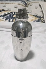 Silver Snowman Stainless Steel Cocktail Shaker Pottery Barn 10" With Strainer
