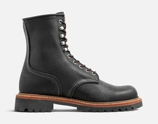 [4501] MENS RED WING LOGGER IN BLACK OIL SLICK LEATHER