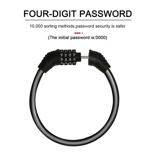 NEU 25" beschichtetes Metallkabel 4 Zahlen Kombination Fahrradschloss Fahrradschloss SCHNELLER VERSAND - Bild 2 von 4