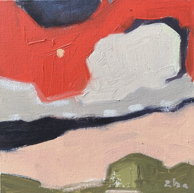 Original Oil Painting TWOBADARTISTS Abstract Landscape From Small Series 8x8