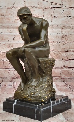 Handgefertigte Bronzestatue Von Rodins Der Denker   Sammelbare Wohnkultur Figur