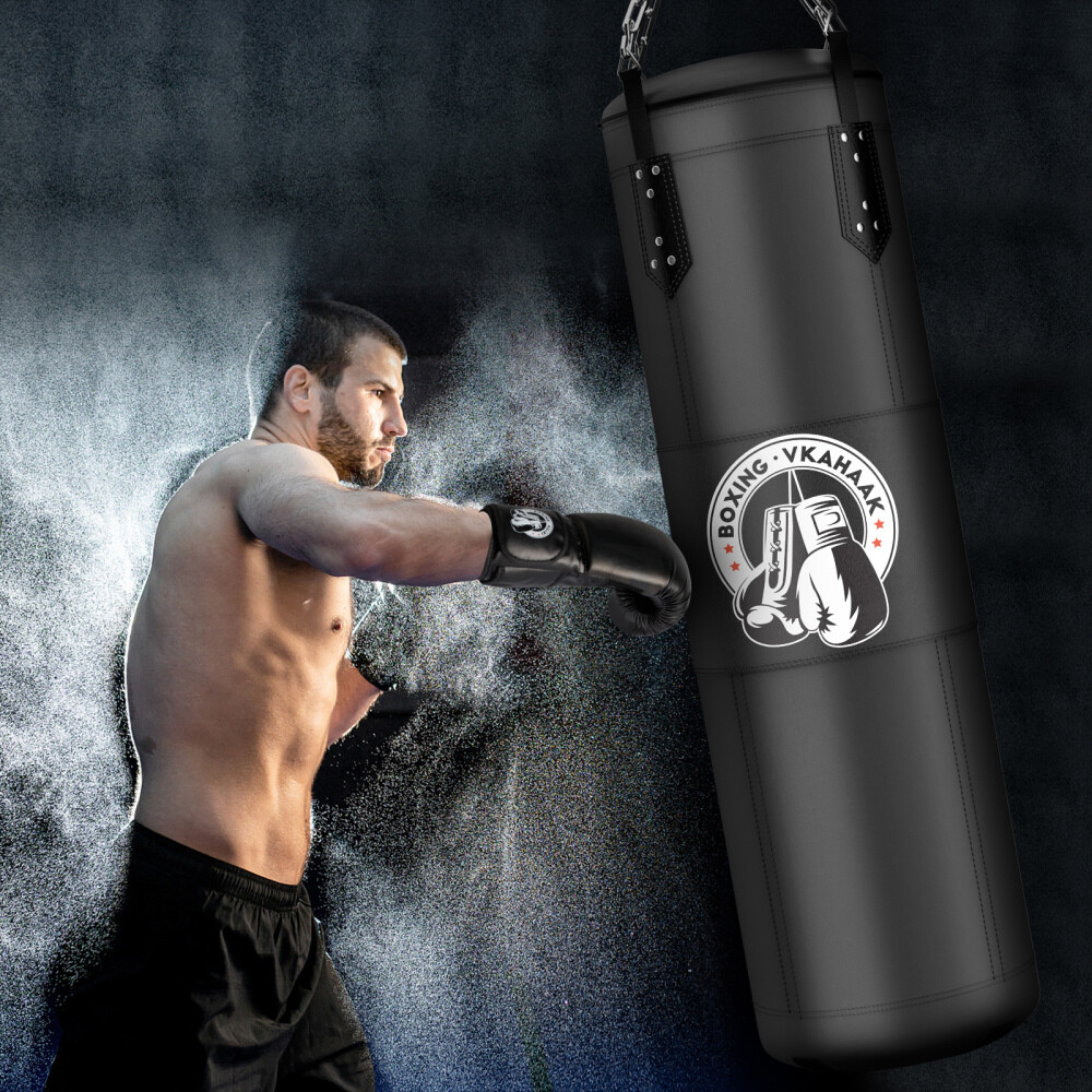 4ft Heavy Punching Bag Set Comes With 12oz Gloves Hand