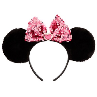 Minnie Mouse~PINK SEQUIN BOW+FUR EARS+RHINESTONE HEART  display picture 1