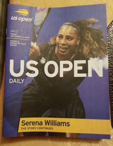 2022 US OPEN TENNIS DAY 5 DAILY PROGRAM SERENA WILLIAMS RETIREMENT Final Match - Picture 3 of 3