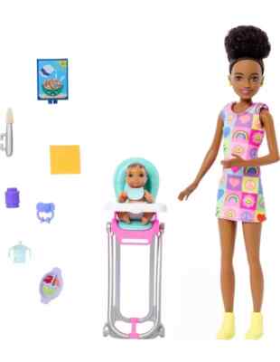Barbie Skipper Babysitters Inc Doll Mealtime Playset Color Change Toy