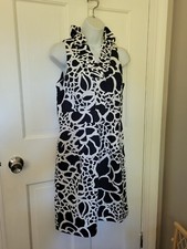 NWT Just Talylor Christopher & Banks Sleevless Black White Dress Size 10