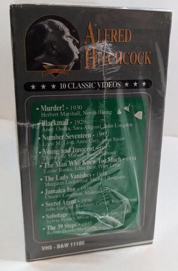 Alfred Hitchcock 10 Film Classics VHS Box Set (Sealed, New, 1995) B&W - Image 4 of 4