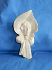 Vintage Nelson McCoy  Lady in Bonnet w Bow Ivory Ceramic Wall Pocket